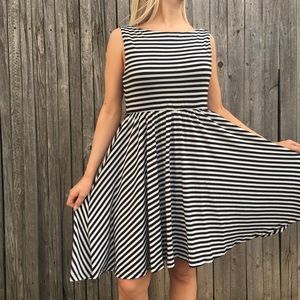 Striped Fit and Flare Summer Dress